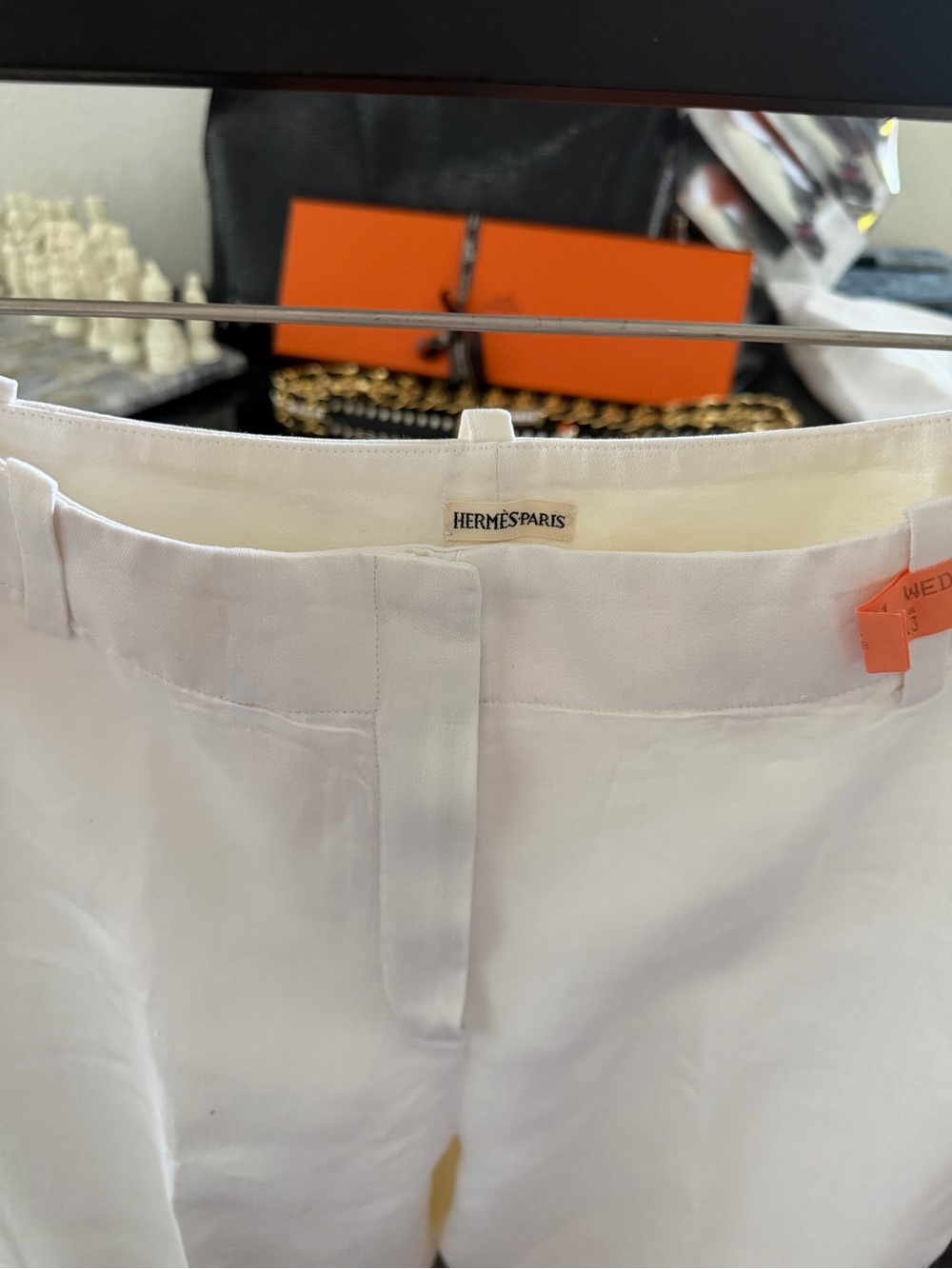 HERMÈS Vintage Wide-Leg Linen Trousers - Picture 5 of 8